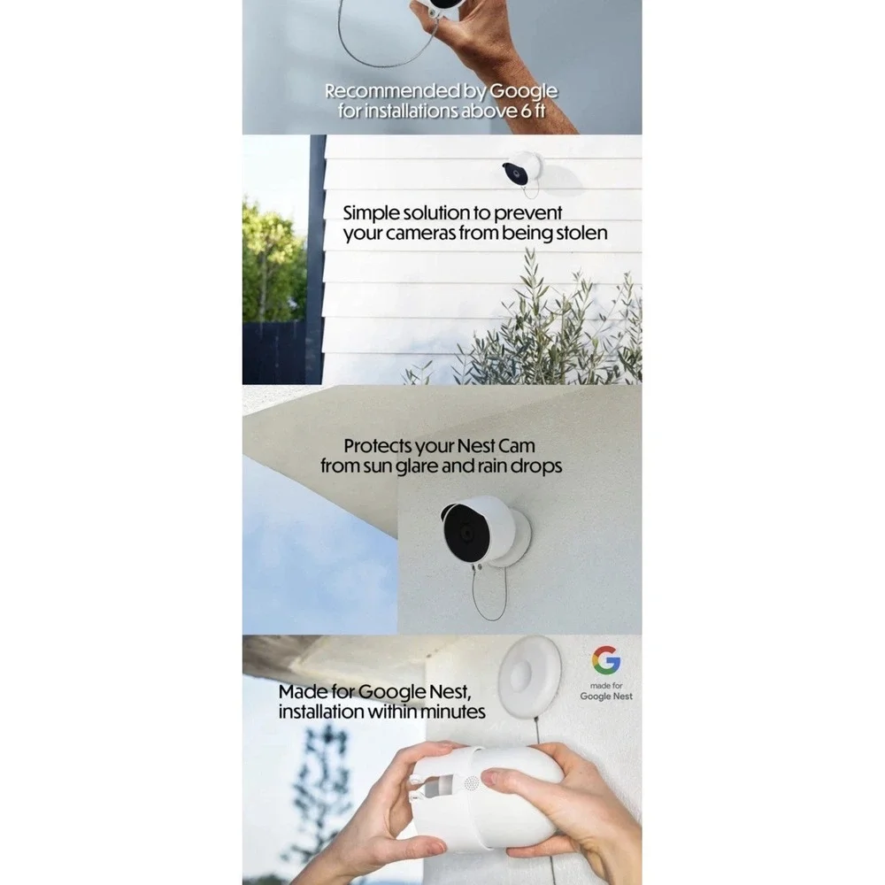 Anti-Theft Mount for‎ Google Nest Cam Outdoor or Indoor, Battery-Made for Google